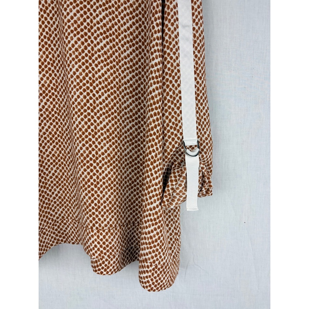 Worthington Womens Brown White Dot V-Neck Roll Tab Sleeve Blouse Top 1X - Picture 10 of 15